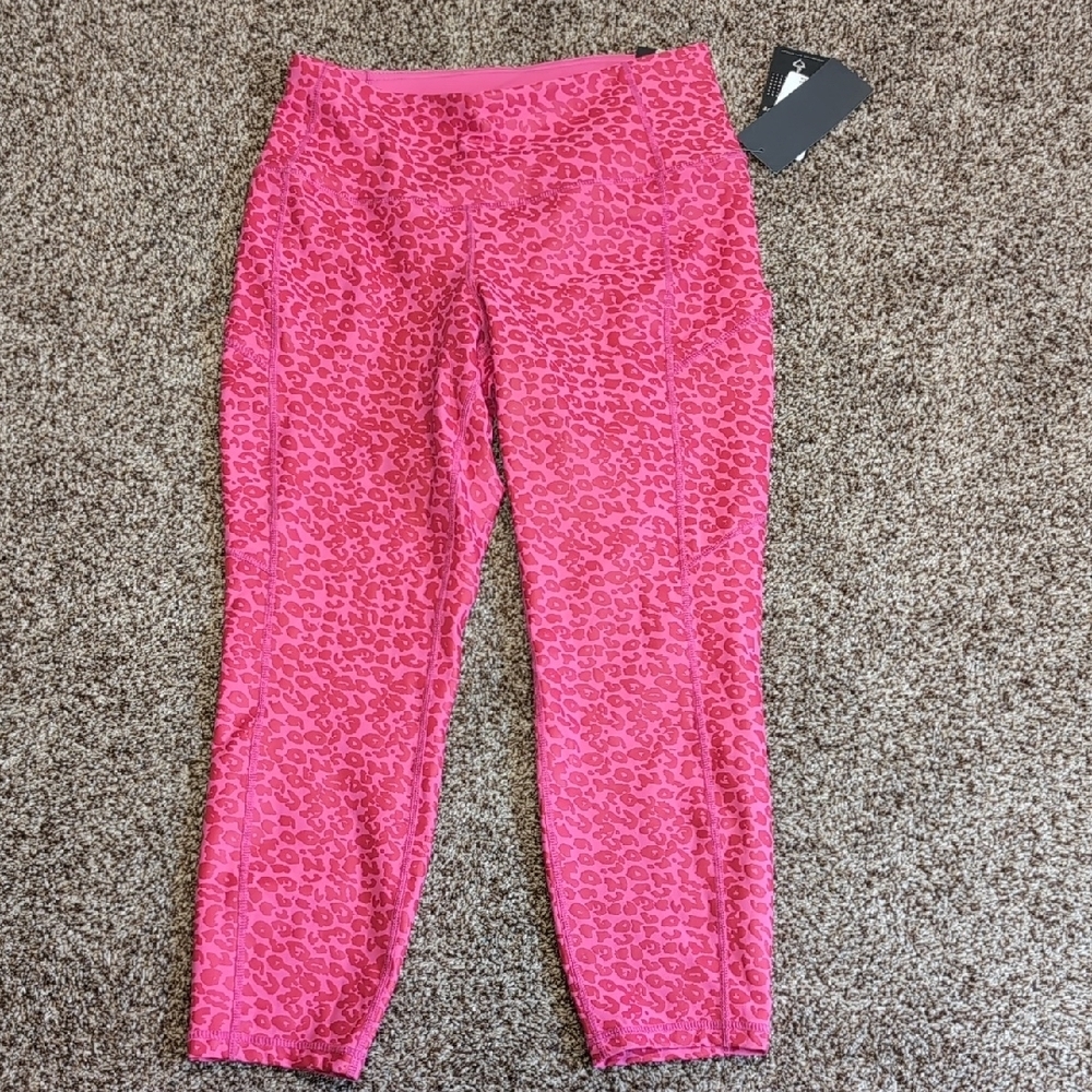 Torrid Active Pink Leopard Print Leggings  NEW Size 10